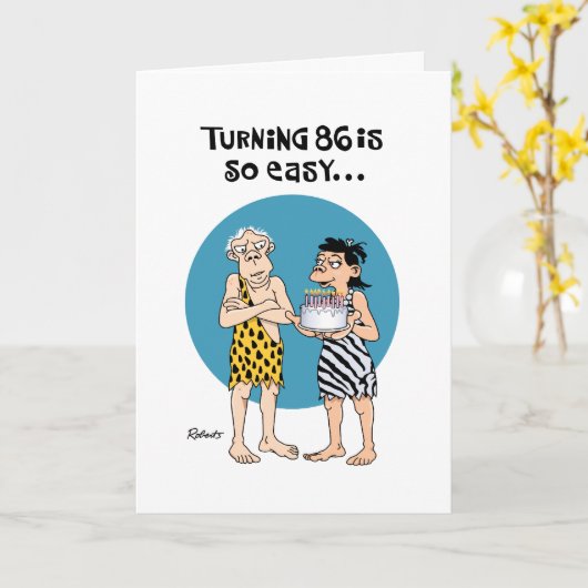 Geruststellende 86ste verjaardag kaart (Gele Bloem)