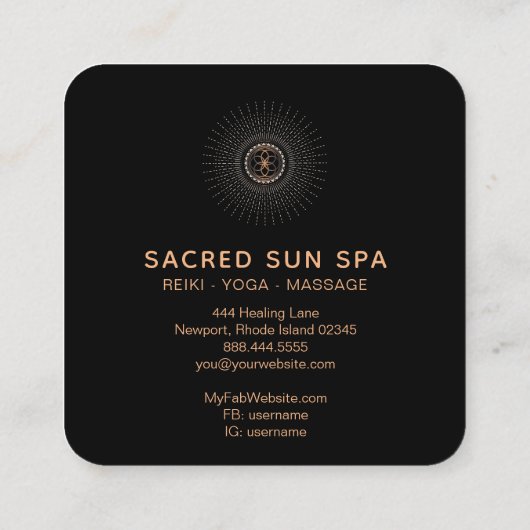 *~* Gesacred Geometry. Alchemy Mandala Shaman Vierkante Visitekaartje (Achterkant)