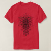Gesacred Geometry Flower Dimensions Black T-shirt (Design voorkant)