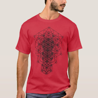 Gesacred Geometry Flower Dimensions Black T-shirt