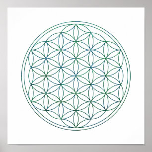 Gesacred geometry Flower of Life (V-Earth) Poster