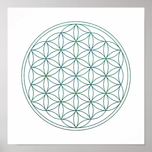 Gesacred geometry Flower of Life (V-Earth) Poster (Voorkant)
