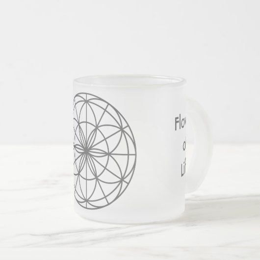 Gesacred Geometry Frosted Glass Mok (Voorkant rechts)