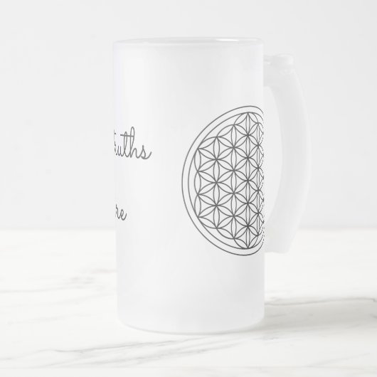 Gesacred Geometry Frosted Mok (Voorkant rechts)