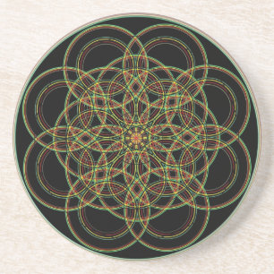 Gesacred Geometry - Handtekening Zandsteen Onderzetter