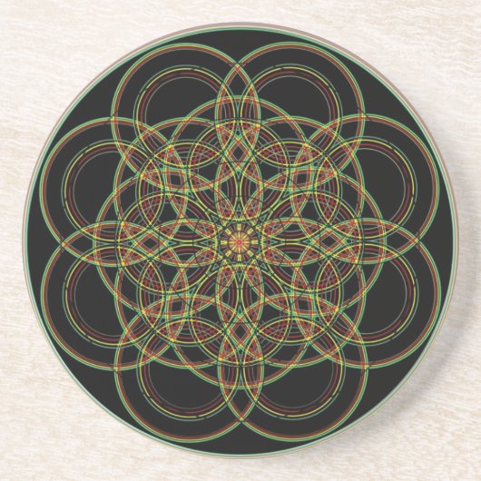 Gesacred Geometry - Handtekening Zandsteen Onderzetter (Voorkant)