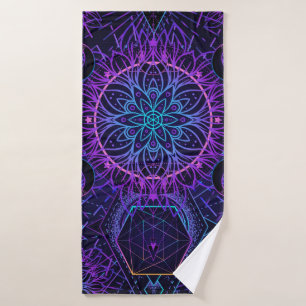 Gesacred Geometry naadloos patroon. Hindu-symbolen Badhanddoek