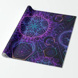 Gesacred Geometry naadloos patroon. Hindu-symbolen Cadeaupapier