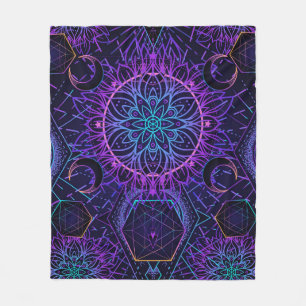 Gesacred Geometry naadloos patroon. Hindu-symbolen Fleece Deken