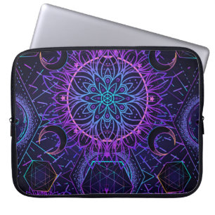 Gesacred Geometry naadloos patroon. Hindu-symbolen Laptop Sleeve