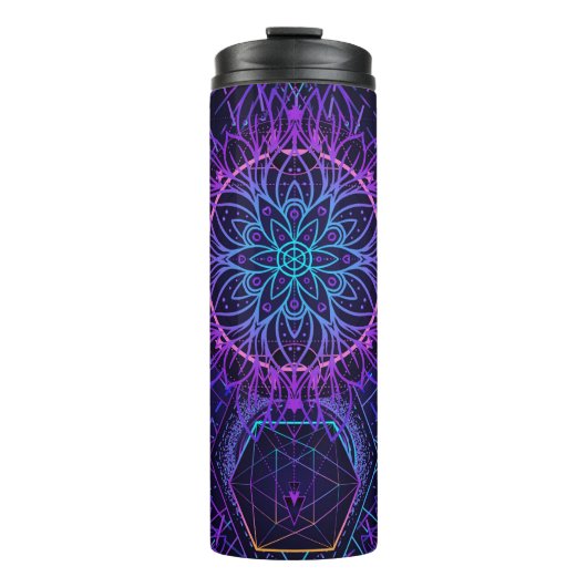 Gesacred Geometry naadloos patroon. Hindu-symbolen Thermosbeker (Voorkant)