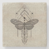 Gesacred Geometry Zebra Longwing Butterfly Stenen Onderzetter (Voorkant)