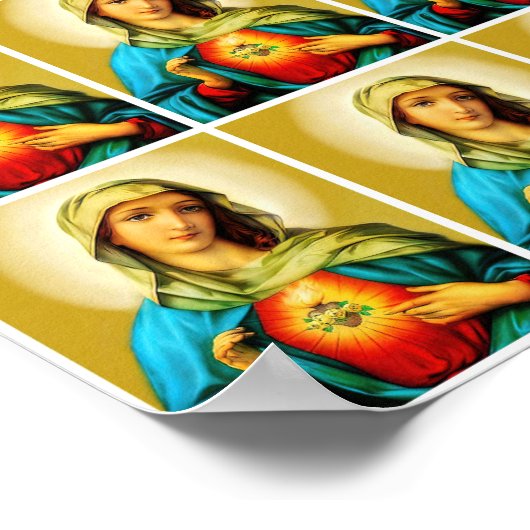 Gesacred Immaculate Hart van Virgin Mary Multi Poster (Hoek)