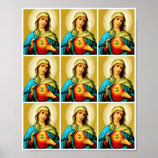 Gesacred Immaculate Hart van Virgin Mary Multi Poster (Voorkant)