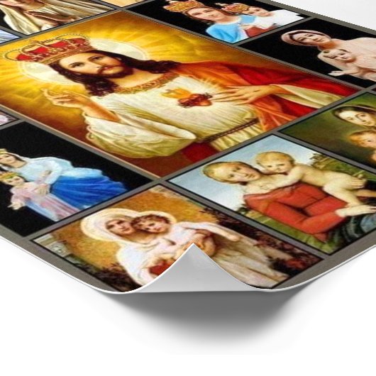 Gesacreerd hart/Gezegend Mary Poster (Hoek)