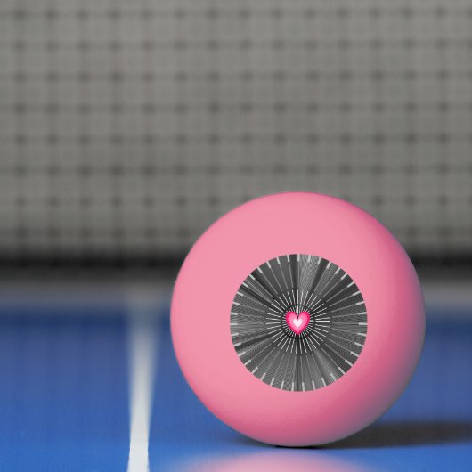  gesacreerd hart - Grijs en witte koolzuur Rad Pingpongbal (Net)