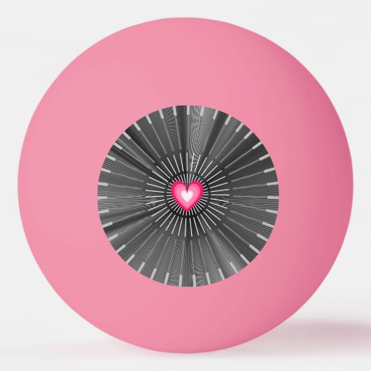  gesacreerd hart - Grijs en witte koolzuur Rad Pingpongbal (Voorkant)