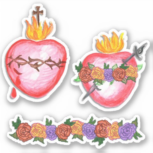 Gesacreerde en geïmproviseerde hartRozen Sticker (Voorkant)