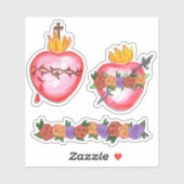 Gesacreerde en geïmproviseerde hartRozen Sticker (Vel)