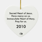 Gesacreerde en immaculaire harten keramisch ornament (Achterkant)