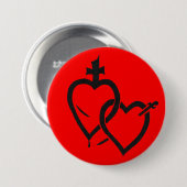 Gesacreerde en immaculerende harten ronde button 7,6 cm (Voorkant /achterkant)