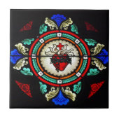Gesacreerde heart (Glas in lood) Tile Tegeltje (Voorkant)