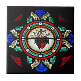 Gesacreerde heart (Glas in lood) Tile Tegeltje