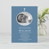 Gescalpeerd Lijst foto doop/doop uitnodiging (Staand voorkant)