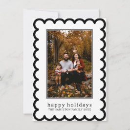 Gescalpeerde kerst geschulpte Lijst foto Feestdagenkaart