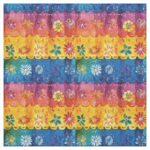 Gescalpeerde Stripe Floral Pattern-Papel Picado Stof (Swatch)