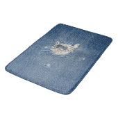 Geschaafd blauwe denimstof badmat (Gekanteld)