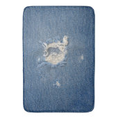 Geschaafd blauwe denimstof badmat (Voorkant Verticaal)