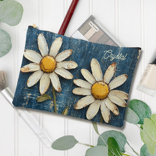 Geschaafde Denim en Madeliefje Etui