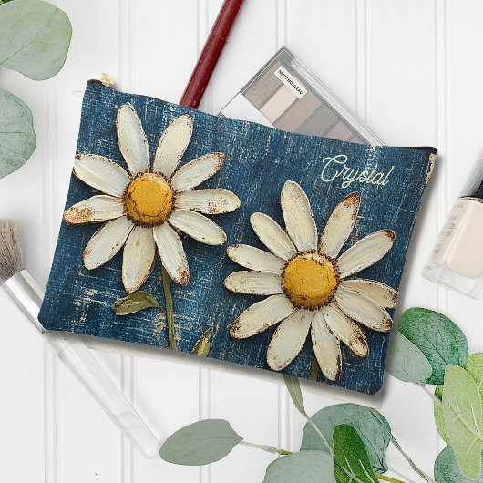 Geschaafde Denim en Madeliefje Etui