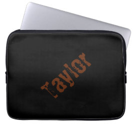 Geschaafde naam tablet hoes (Zwart & Roest)