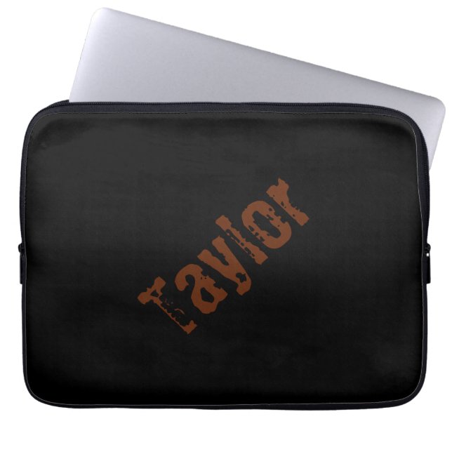 Geschaafde naam tablet hoes (Zwart & Roest) (Voorkant)