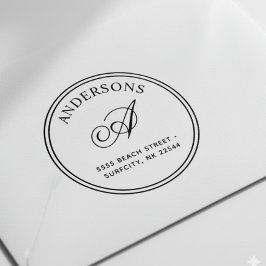 (GESCHAALD) Elegant Monogram Terugadres Zelf-inkt Rubberstempel