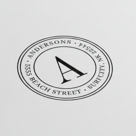(GESCHAALD) Elegant Monogram Terugadres Zelf-inkt Rubberstempel