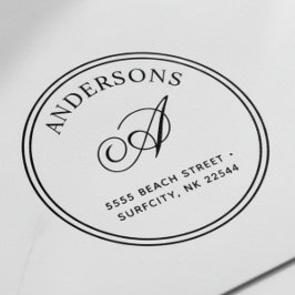 (GESCHAALD) Elegant Monogram Terugadres Zelf-inkt Rubberstempel