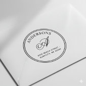 (GESCHAALD) Elegant Monogram Terugadres Zelf-inkte Rubberstempel