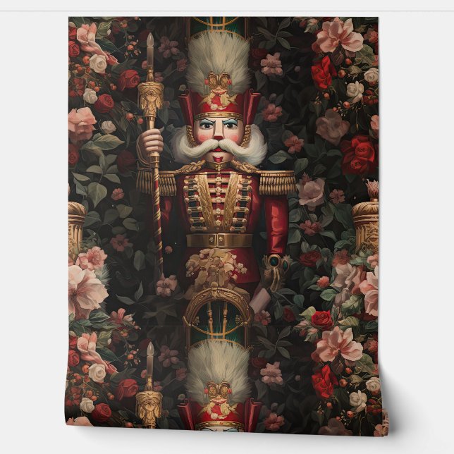 Geschaduwd Kerstballet Botanisch Behang (Afrollen)