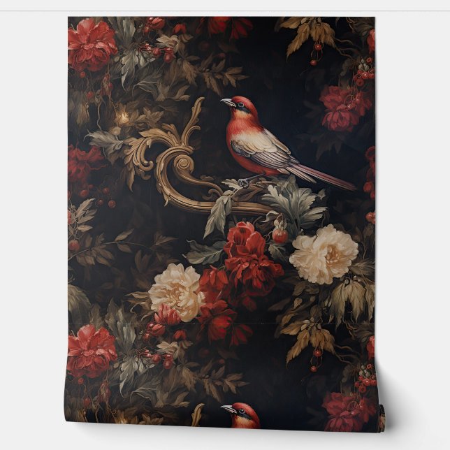 Geschaduwd Kerstballet Botanisch Behang (Afrollen)