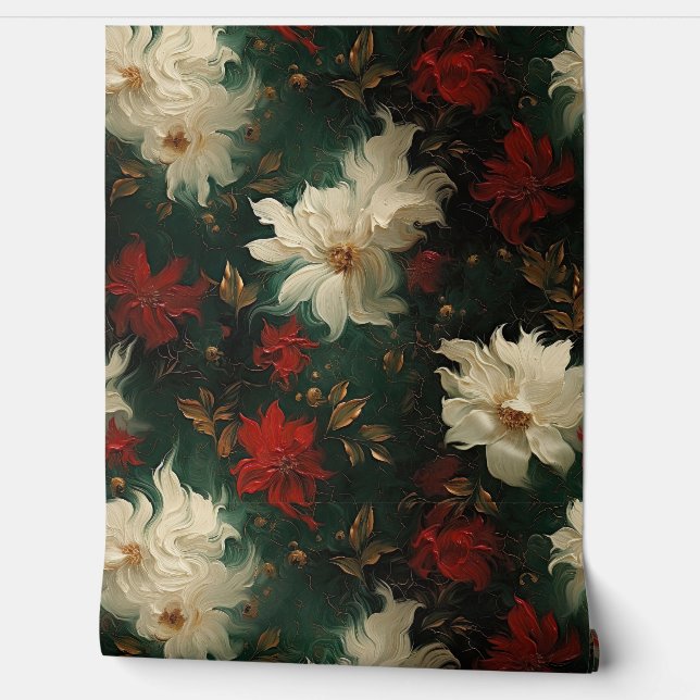 Geschaduwd Kerstballet Botanisch Behang (Afrollen)