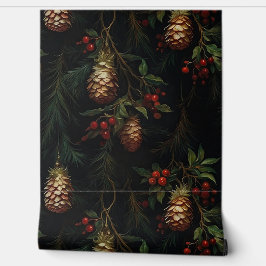 Geschaduwd Kerstballet Botanisch Behang