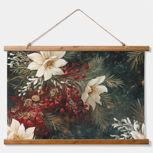 Geschaduwd Kerstballet Botanisch Hangend Wandkleed (Voorkant)