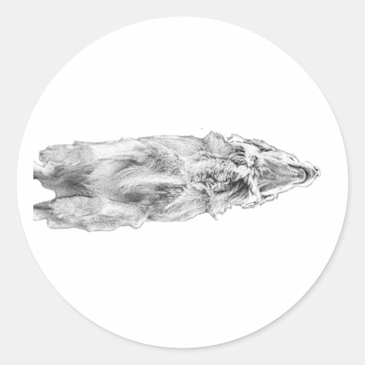 Geschaduwde retriever, zachte blik ronde sticker (Voorkant)