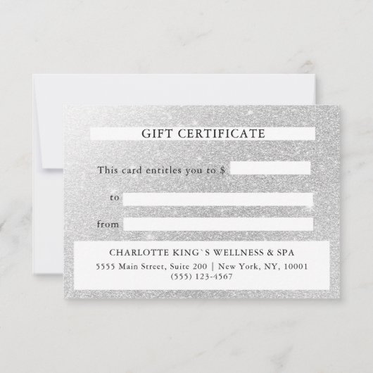 GESCHÄFTSBESCHEINIGUNG | Glitter | für Sie (Achterkant)