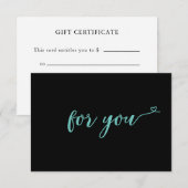 GESCHÄFTSGESCHENKZERTIFIKAT | for you (Voorkant / Achterkant)