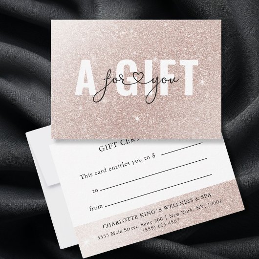 GESCHÄFTSGESCHENKZERTIFIKAT | Rosegold Glitter