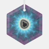 Geschakeld op Mandelbrot die Fractal Abstract toon Glas Ornament (Voorkant)